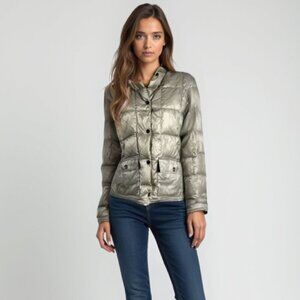 Eddie Bauer 550 Women's Silver feather down Puffer Jacket L